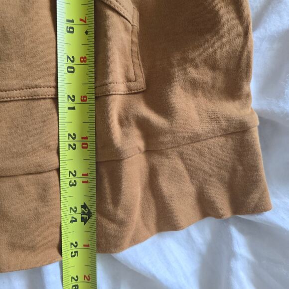 Kate Quinn Organic Cotton Cowl Neck Top Camel Brown Size M Long Sleeves - Picture 7 of 7